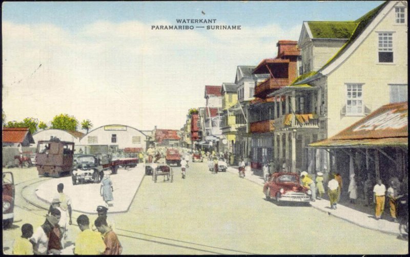 suriname, PARAMARIBO, Waterkant, Car, Tram or Train (1940s)