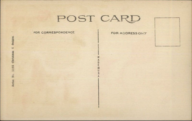 Christmas - Santa Claus Tree & Stocking Series 1105 c1915 Postcard 