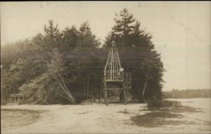 Unusual Beach Lighthouse? Hoyt's Point Newton Junction NH Real Photo Postcard