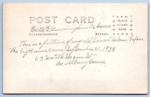 1920-30's RPPC MILLBURY MASS EDITH CUNNINGHAM'S HOME BEFORE HURRICANE POSTCARD
