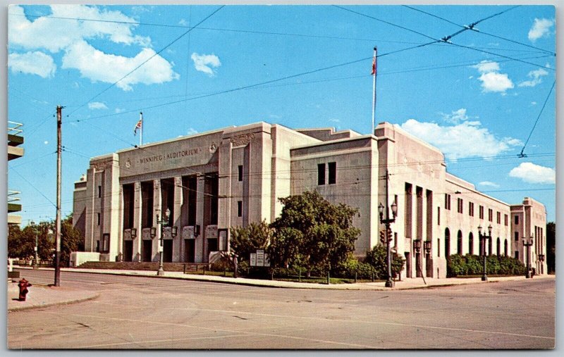 Vtg Winnipeg Manitoba Canada The Winnipeg Auditorium 1950s View Old Postcard