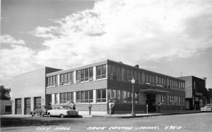 Autos City Hall Sauk Centre Minnesota 1940s RPPC Photo Postcard 605