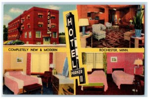 c1940's Hotel Parker III Exterior And Exterior Rochester Minnesota MN Postcard