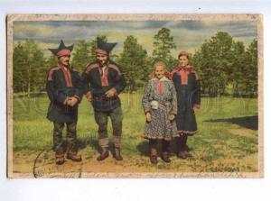 214099 FINLAND Lappar native peoples Vintage military RPPC