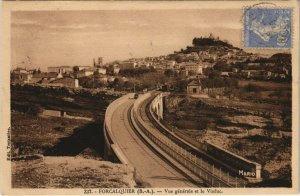 CPA FORCALQUIER - Vue générale et le Viaduc (143104)