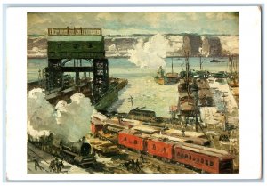 c1920 Gifford Beal American Freight Yards 1915 Oil Canvass Advertising Postcard