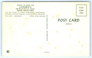NAPLES, Florida FL ~ Advertising CHIRGWIN'S Gifts, Needlepoint c1970s Postcard