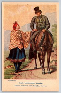 1925  Ancient Costumes   Setesdal  Norway  Postcard