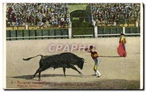 Old Postcard Bullfight Bullfight Poniendo banderillas banderillas Pose