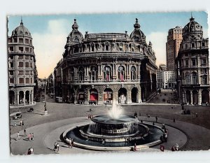 Postcard De Ferrari Square, Genoa, Italy