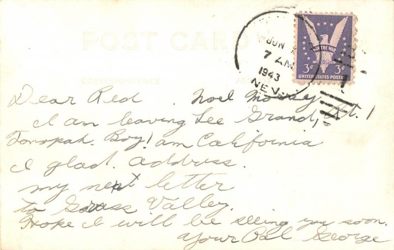 RPPC Famous Publishing House For Poets Tonopah, Nevada 1943 Vintage Postcard