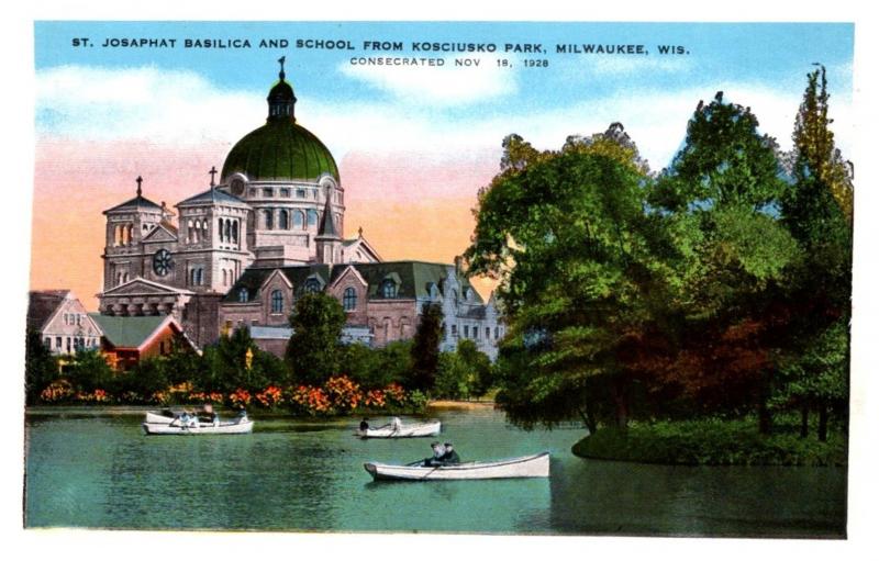 Wisconsin  Milwaukee ,St.Joseph Basilica School from Kosciusko park