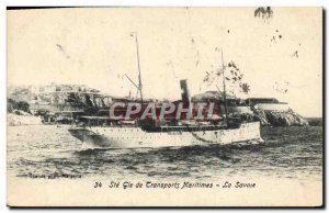 Postcard Old Ship Boat Savoy Ste Gle of Maritime Transport