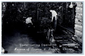 Chicago IL Postcard RPPC Photo Undercutting Operation Museum Of Science Industry