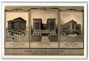 Springfield Ohio Postcard Van Orman Hotels Multiview Inn c1910 Vintage Antique