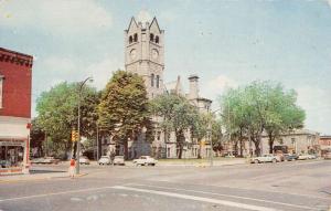 Monticello Indiana White Court House Street View Vintage Postcard K63845 