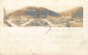 RPPC WALLACE, ID Shoshone County, Idaho Bird's-Eye 1907 Vintage Photo Postcard