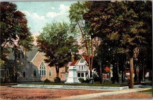 View of Soldiers Monument, Cortland NY Vintage Postcard B45