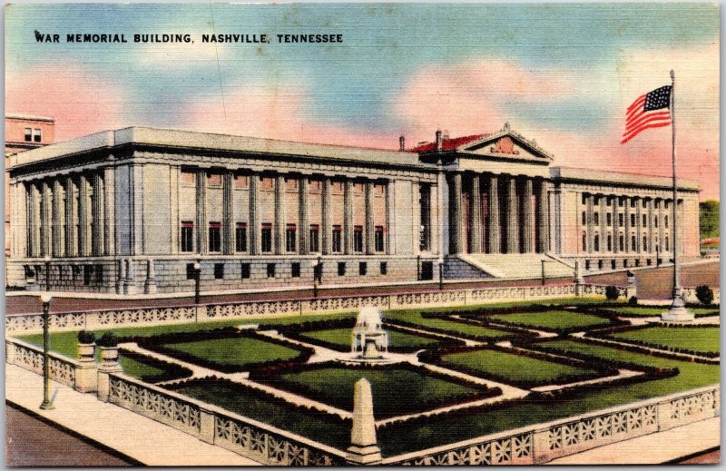 Nashville TN-Tennessee, War Memorial Building, Memorial Square, Museum, Postcard