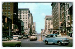 OKLAHOMA CITY, OK Oklahoma ~ Broadway STREET SCENE 1954 Cool Cars  Postcard