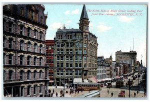 1910 North Side Main Street Looking East Four Corner Rochester New York Postcard 