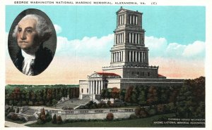 Vintage Postcard 1920s George Washington National Masonic Memorial Alexandria VA