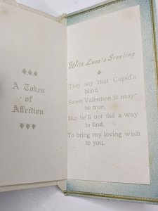 c1900s Cute Valentine Poem Greeting Fold Trade Card by Germany Lilac Flower 1A