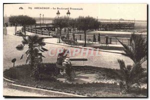 Old Postcard Arcachon Boulevard Walk