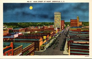 South Carolina Greenville Main Street At Night