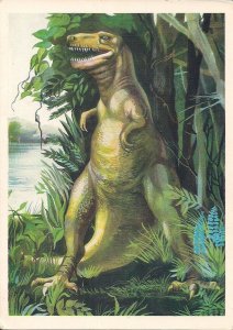 DINOSAUR, Tyrannosaurus Rex, Russian Fact Card, Prehistoric Animal, 1983 USSR