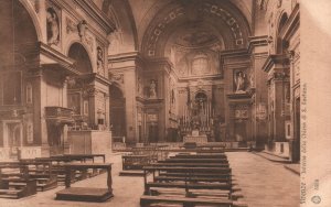 Postcard 1910's Interior of Church Saints Michael and Gaetano Florence Italy IT