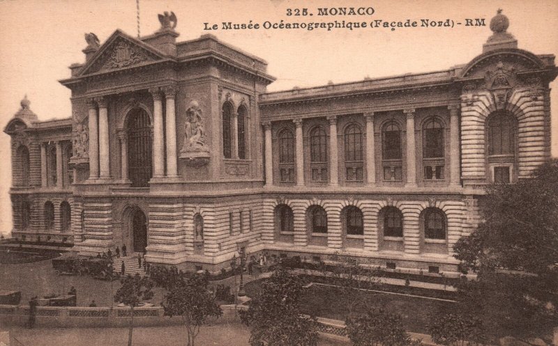 Vintage Postcard 1910's Le Musee Oceanographique Facade Nord Monaco France