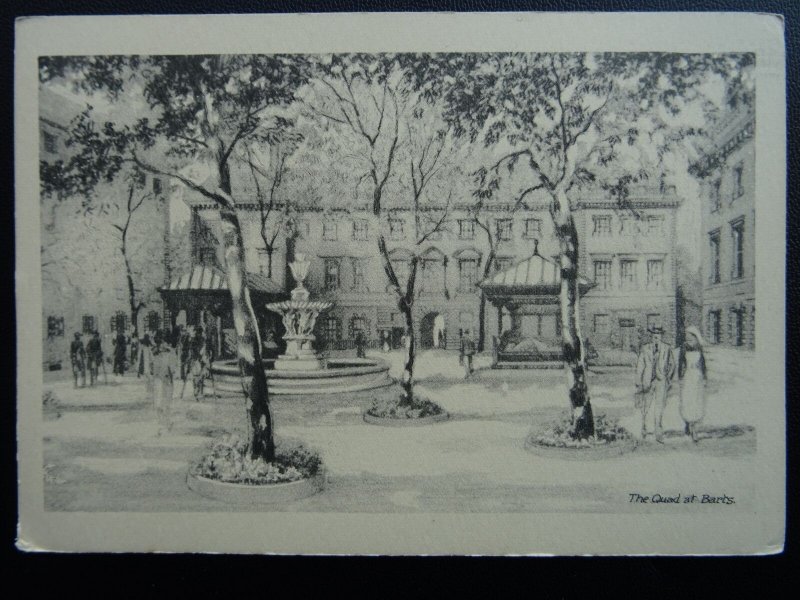 London Smithfield ST. BARTHOLOMEW HOSPITAL The Quad at Barts Old Appeal Postcard