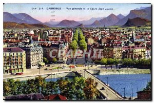 Old Postcard Grenoble General view Learning Jean Jaures