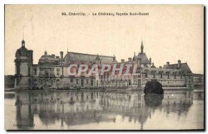Old Postcard Chantilly Chateau Facade South West