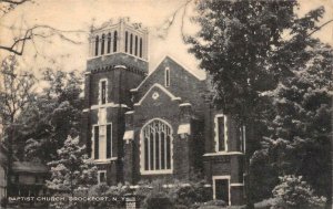 Brockport, New York NY    BAPTIST CHURCH  Sweden~Monroe County 1944 B&W Postcard