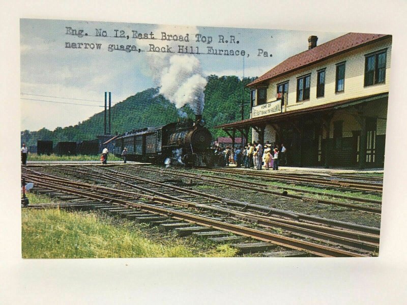 Rock Hill Furnace PA Train Station Depot Postcard Railroad Tracks