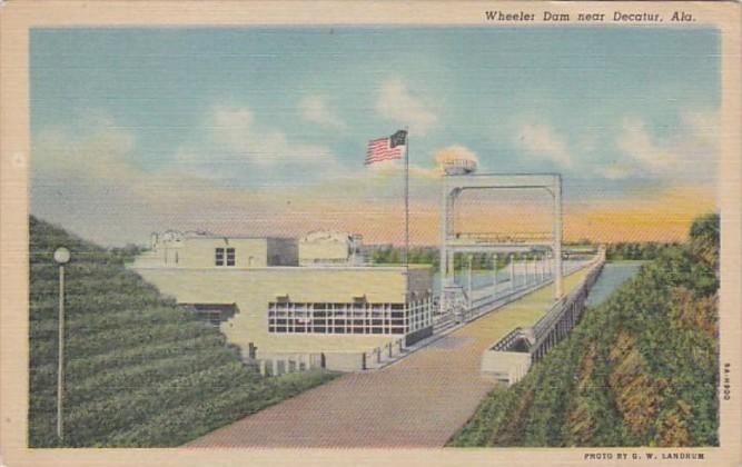 Alabama Wheeler Dam Near Decatur 1952 Curteich