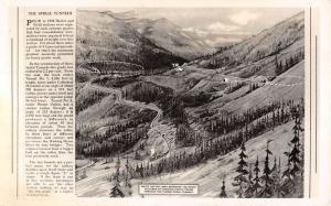 British Columbia Canada Spiral Tunnels Trains Real Photo Antique Postcard K54870