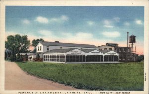 New Egypt New Jersey NJ Cranberry Canners Canning Factory Linen Postcard