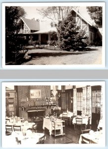 2 RPPC Postcards CENTRAL POINT, Oregon OR ~ MON DESIR RESTAURANT Interior 1950s