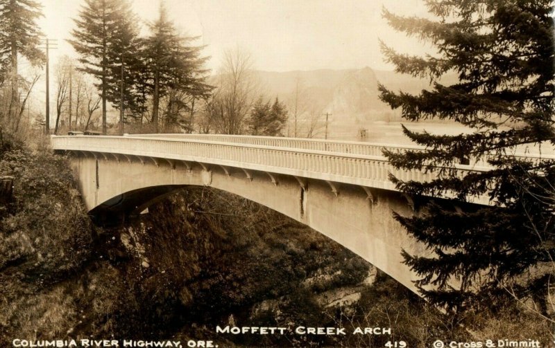 c. 1920 RPPC Moffett Creek Arch Columbia River Highway, OR. Postcard P31 