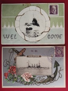 1908 US GREAT WHITE FLEET visit TOKYO JAPAN USS CONNECTICUT ADMIRAL OSTERHAUS