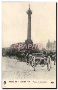 Old Postcard Army Review July 14, 1917 Place de la Bastille