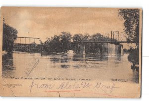 Grand Forks North Dakota ND Postcard 1901-1907 The Forks Bridges Origin of Name