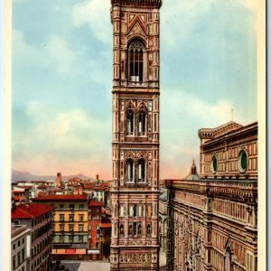 c1950s Florence Italy Color RPPC Giotto Belltower Firenze Stab Grafico Cesare M3