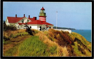 Vtg Lubec Maine ME West Quoddy Light Lighthouse Rugged Coast Postcard