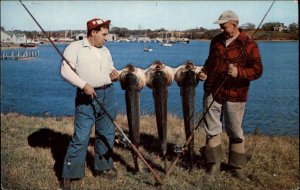 WAKEFIELD RHODE ISLAND RI South Kingstown BASS FISHING CATCH Postcard