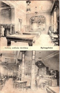 Nyiregyháza Korona Szálloda Café Hungary Vintage Postcard c1915