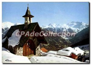 Postcard Modern Courchevel Chapelle Du Cure D'Ars Massif De Bellecote